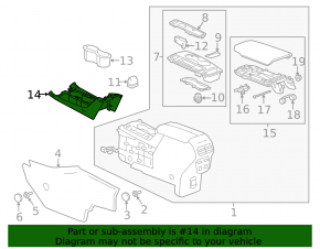 Chevrolet Equinox 18-24 black center console trim, upper cup holders