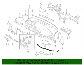 Right front panel trim for Hyundai Elantra AD 19-20 gray