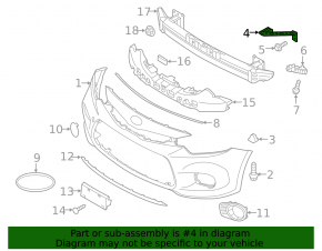 Front bumper bracket right Kia Forte 4d 14-16 prerest USA