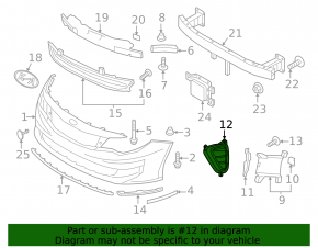 Air duct frame in bumper left Kia Optima 16-18 Sport, under PTF