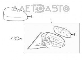 Left side mirror Toyota Camry v50 12-14 5 pins, heated, auto warehouse, without cover