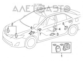 SRS airbag module, airbag computer, Toyota Camry v55 15-17 usa hybrid, for re-stitching