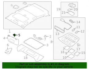 Driver's visor mounting hook Subaru Impreza 4d 17- GK gray