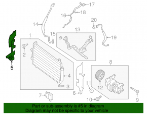 Radiator deflector right Infiniti QX60 16-20 rest