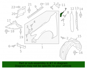 Inner front left fender seal Mazda 3 19-26 5d