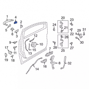 Ford C-max MK2 13-18 Rear Right Outer Handle Cap