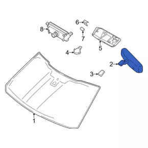 Ford Mustang mk6 15-23 black auto-dimming interior mirror