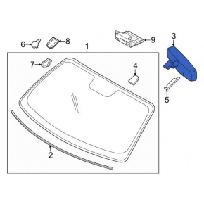Ford Mustang mk6 15-23 black auto-dimming interior mirror