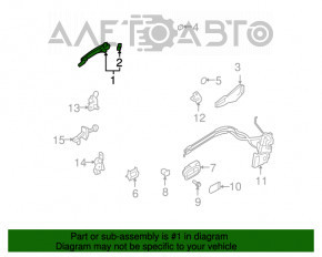 Door handle outer rear left Mazda3 03-08