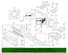 Upper left radiator deflector Ford Escape MK3 17-19