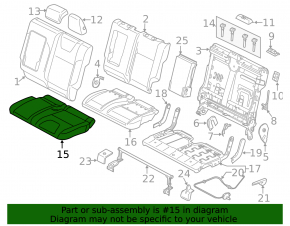 Rear seats, row 2, left, Ford Escape MK3 17-19, gray leather