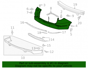 Acura MDX 2021-2025 Bare Front Bumper Without Parking Snsr