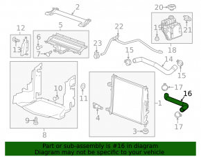 Lower cooling hose Cadillac CTS 14-3.6