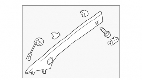 Chevrolet Volt 11-15 gray front pillar trim panel for left side tweeter