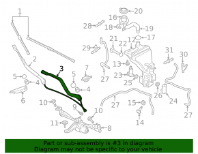Left wiper arm Volvo XC90 16-23 with nozzles