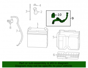 Positive terminal of battery Honda Accord 18-22 hybrid without cover