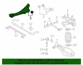Rear left longitudinal control arm Lexus CT200h 11-17