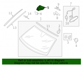 Interior mirror cover Audi A6 C7 12-18 black, for camera