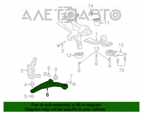 Lower control arm front left Chrysler 200 4d 11-14