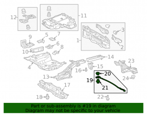 Rear beam strut Toyota Prius 30 10-15