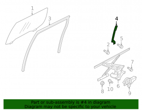 Rear left door glass guide Mitsubishi Outlander Sport ASX 10-19