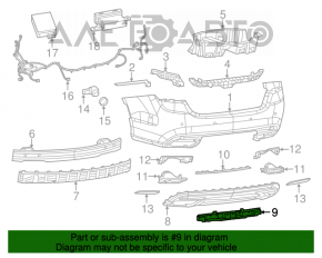 Rear bumper mount, center lower, Chrysler 200 15-17