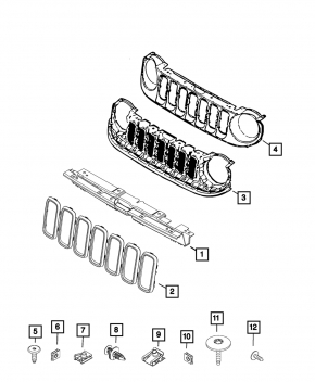 Jeep Renegade 19-20 Limited Gray Grille Cover
