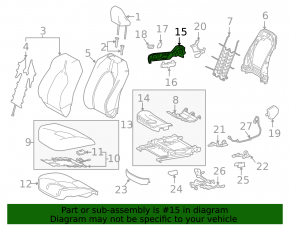 Black passenger seat control panel for Toyota Camry V70 18-24