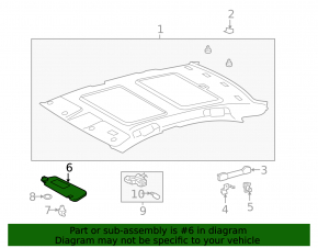 Left visor for Lexus ES350 07-12, gray, without hook