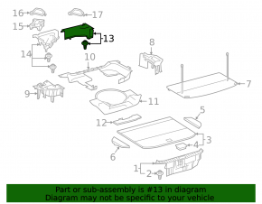 Front right trunk tray for Lexus NX300h 15-21