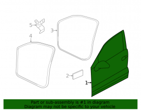Door assembly front left VW Touareg 11-17