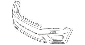 VW Touareg 15-17 bare front bumper for washers