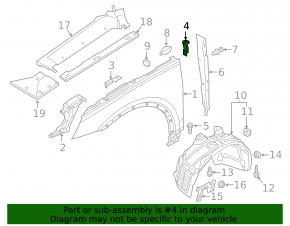 Front left wing bracket Audi Q5 80A 18-24 rear