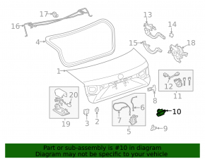 Lexus ES300h ES350 trunk release button 13-18