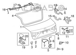 Lexus ES300h ES350 trunk release button 13-18