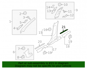 Door sill trim rear right outer Kia Sorento 16-20