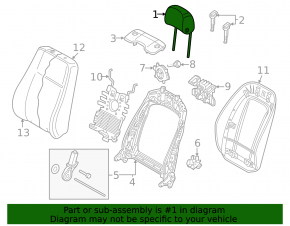 Front left headrest for Audi A5 F5 20-25 5D leather, brown