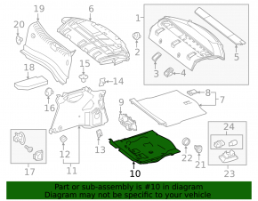 Trunk liner trim Mercedes CLA 14-19 black
