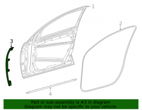 Door seal side front right Mercedes W167 GLE 350 450 20-23 front