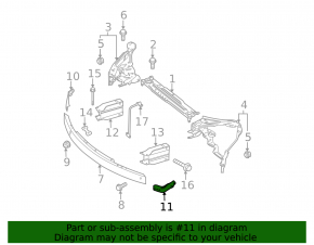 Front bumper bracket left Mercedes GLK-class X204 10-15