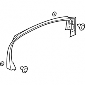 Door frame inner front left Ford Edge 15- black
