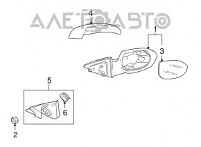 Side mirror left Mazda6 09-13 7 pins, BSM, burgundy