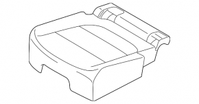 Lincoln Corsair 20-26 black leather rear seat cushion cover, 2nd row, right