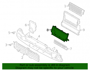 Lower radiator deflector Land Rover Range Rover Velar 21-23