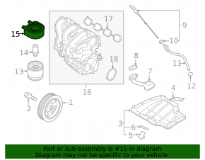 Oil cooler for internal combustion engine Hyundai Sonata 15-19 1.6t