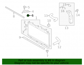 Radiator bracket upper left Subaru Legacy 15-19 rusty