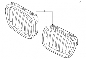 Left radiator grille BMW X5 F15 14-18 With M model, without night vision