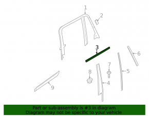 Inner door glass seal, rear left BMW X3 F25 11-17