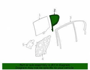 Door glass triangle rear left BMW 7 G12 16-19 double, under curtain
