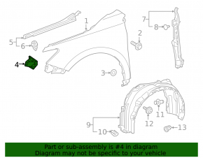 Front left fender bracket for Toyota Camry v55 15-17 USA